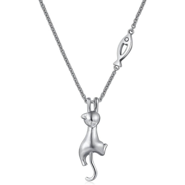 URONE Anillo De Gato De Plata De Ley Con Piedra De Luna De