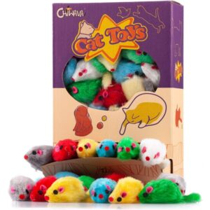 Chiwava 36 Piezas Ratones Juguetes para Gatos