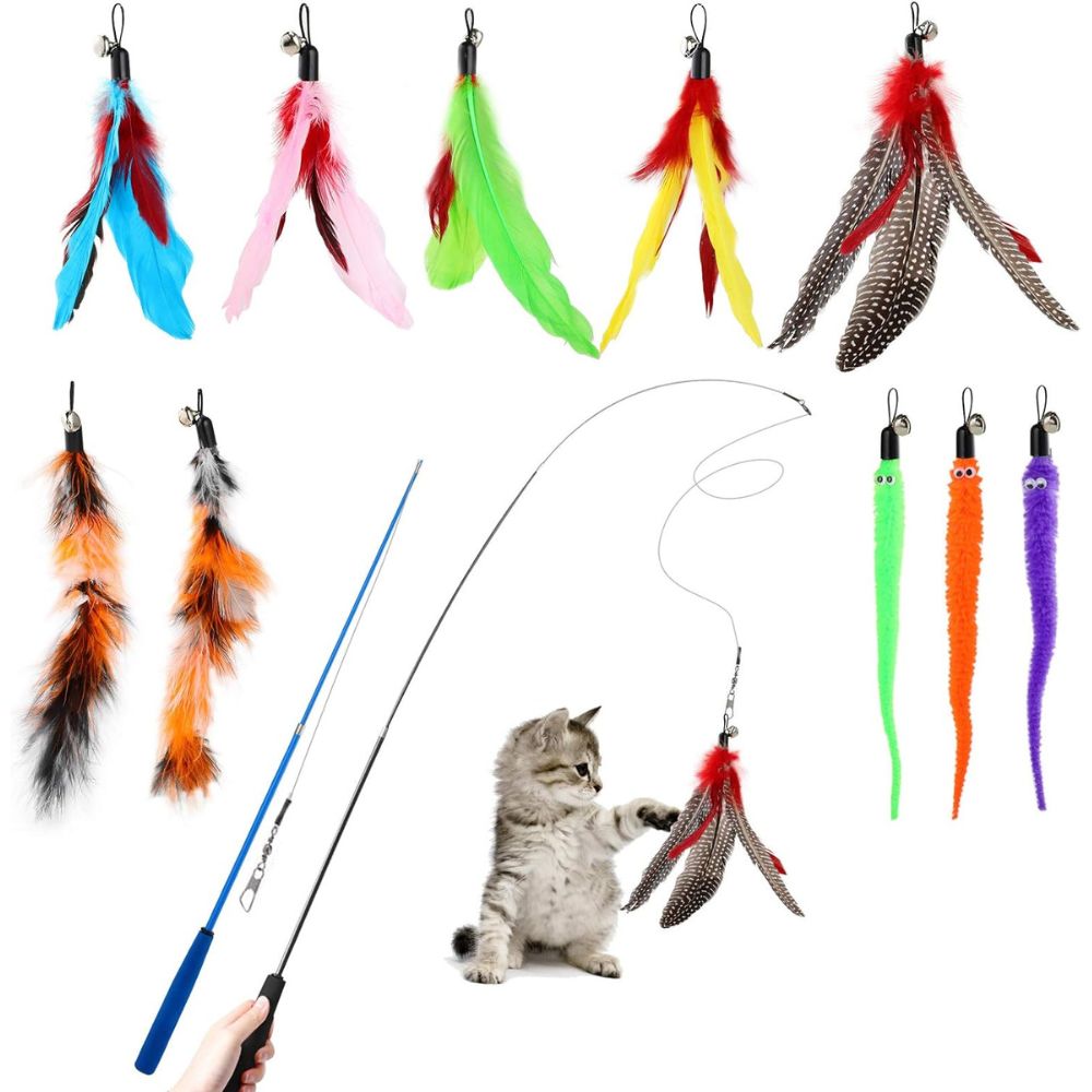 Hianjoo Juguete Pluma de Gato Interactivo 12 Piezas