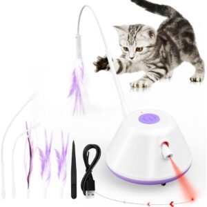 Sosirolo Juguete para Gatos Interactivo Electrónico con Plumas