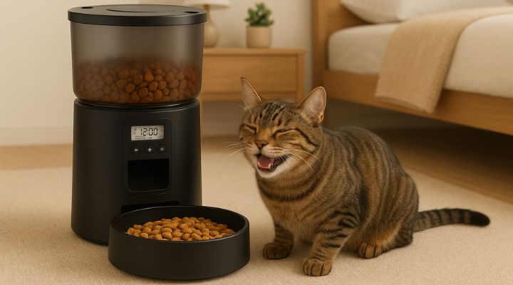 gato comedero automático