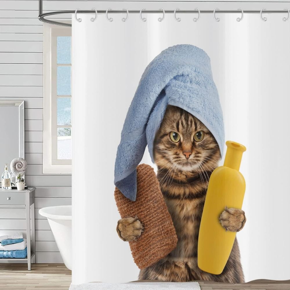 Cortina de Baño Gato Gracioso 120 x 200