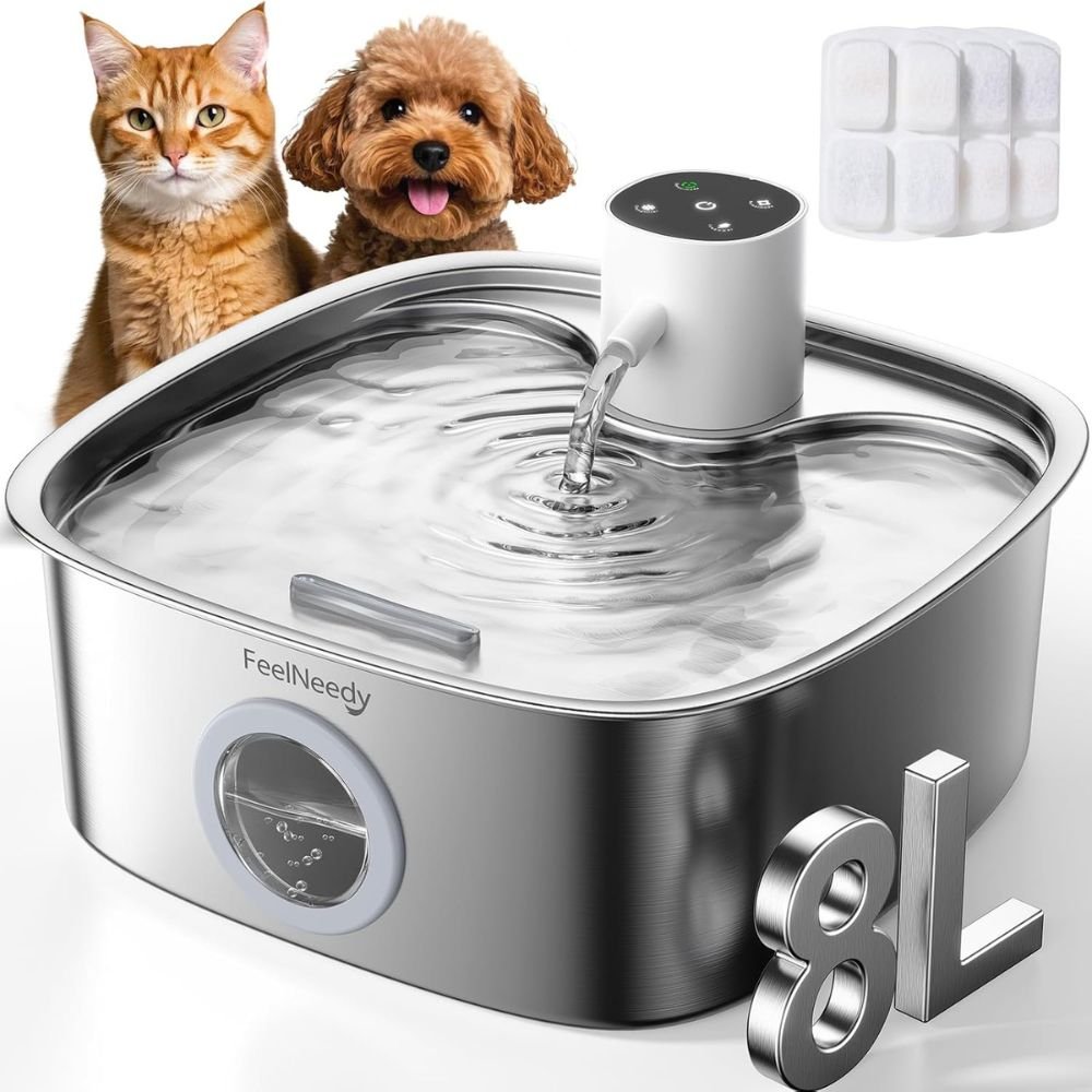FEELNEEDY Fuente para Gatos sin Cable 8L