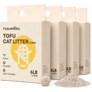FUKUMARU Arena aglomerante para Gatos de Tofu y Mezcla de pellets de maíz